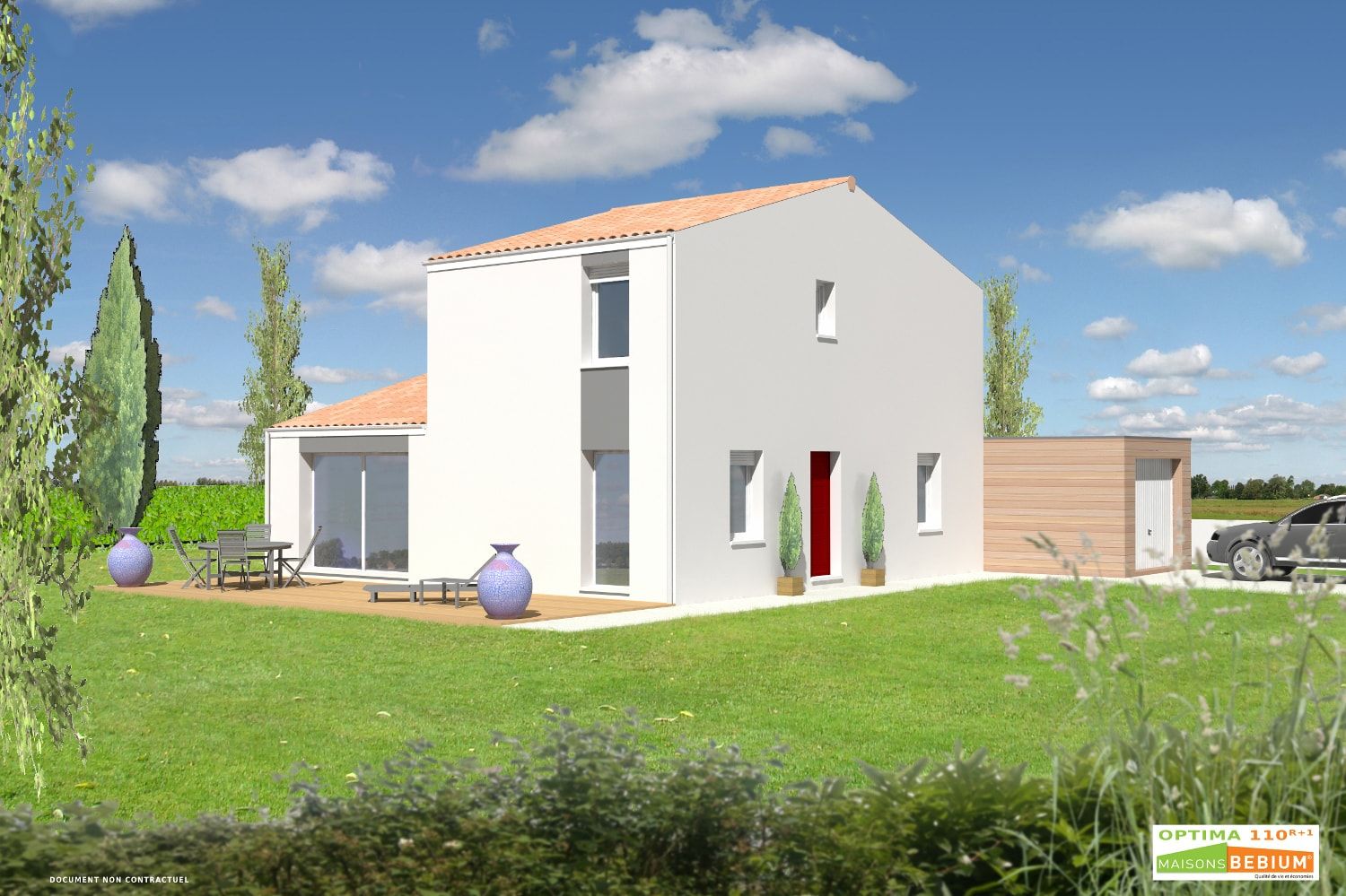 plan-maison-contemporaire -a-etage-partiel-110-m2-4-chambres-OPTIMA-110-Bioclimatique-prete-a-habiter-Maisons-BEBIUM