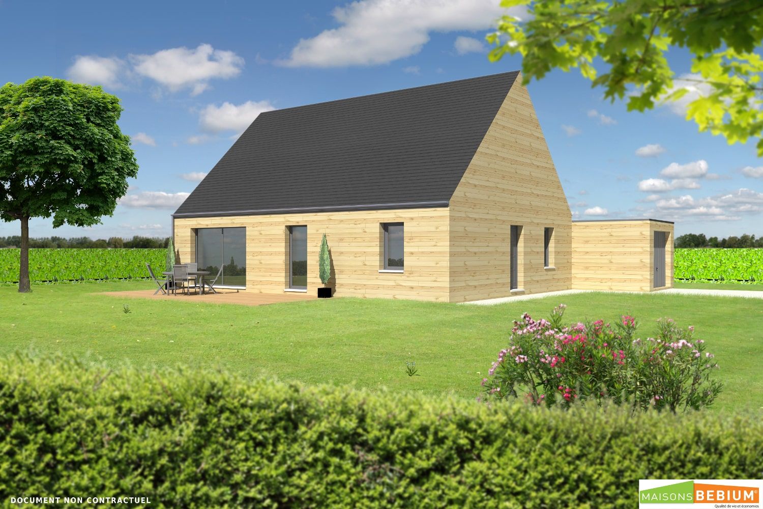 maison-ossature-bois-95-m2-4-chambres-prix-cle-en-main-bioclimatique-Optima-95-Maisons-BEBIUM